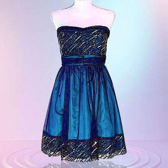 Delia’s Strapless Sequined cocktail Prom Dress Size 7/8 - Picture 1 of 5